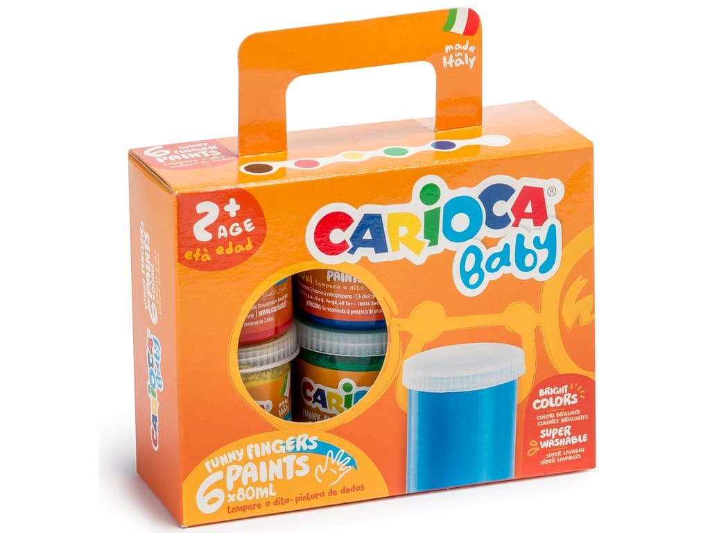 Acuarele Baby Finger Paint Carioca 6 x 80 ml