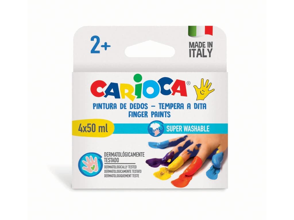 Acuarele Finger Paint Carioca 4×50 ml