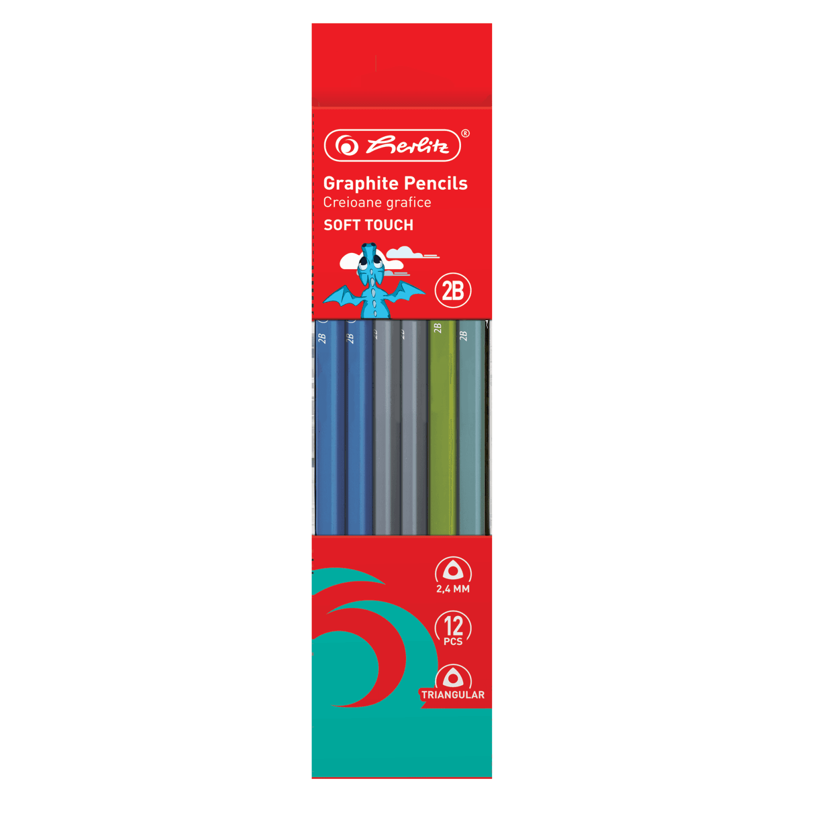 CREION GRAFIT 2B SOFT TOUCH TRIUNGHIULAR 2.4MM SET12