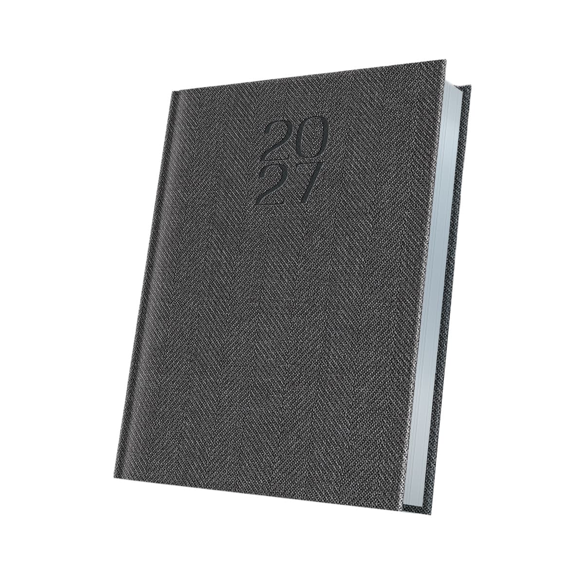 AGENDA DATATA A5 352PAG PREMIUM DELUXE BARD COPERTA PIELE SINTETICA GRI FOLIO ARGINTIU 2027
