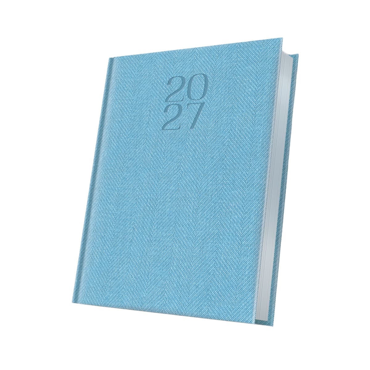 AGENDA DATATA A5 352PAG PREMIUM DELUXE BARD COPERTA PIELE SINTETICA ALBASTRU DESCHIS FOLIO ARGINTIU 2027