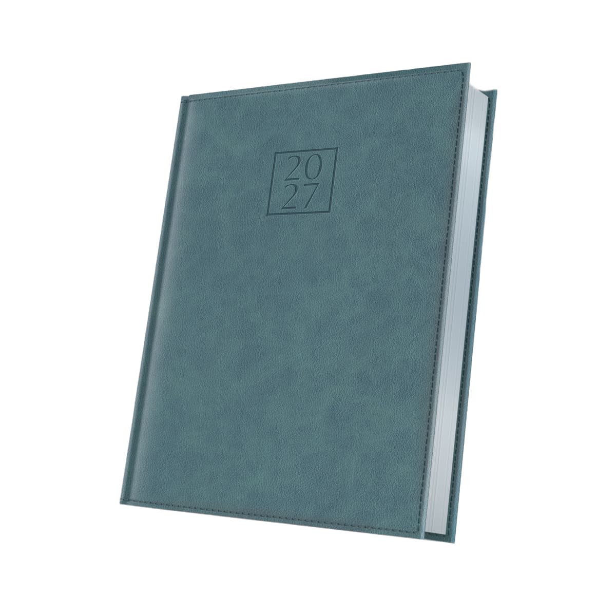 AGENDA DATATA A5 352PAG PREMIUM DELUXE CHIANTI COPERTA PIELE SINTETICA VERDE CIPRU FOLIO ARGINTIU 2027