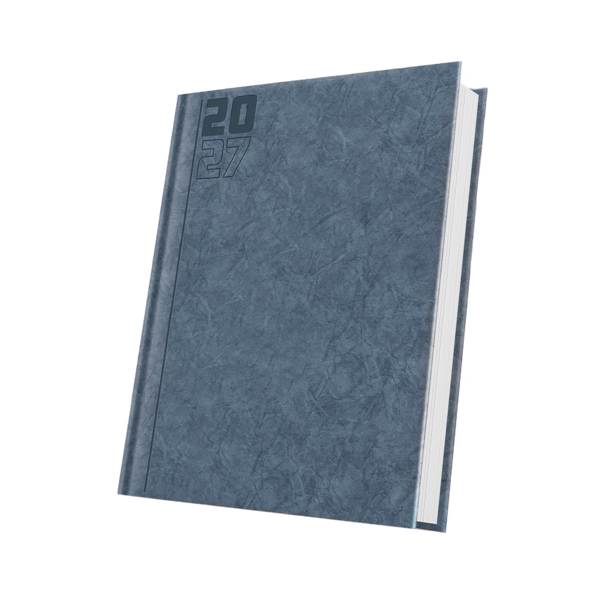 AGENDA DATATA A5 352PAG PREMIUM DELUXE CAPALBIO COPERTA PIELE SINTETICA ALBASTRU DENIM FOLIO ARGINTIU 2027