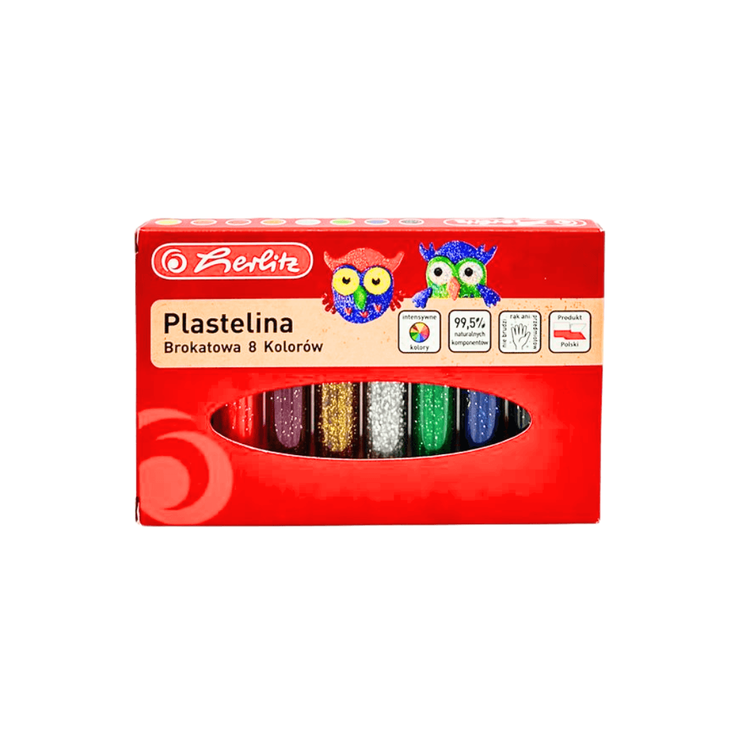 PLASTILINA HERLITZ SET8 GLITTER
