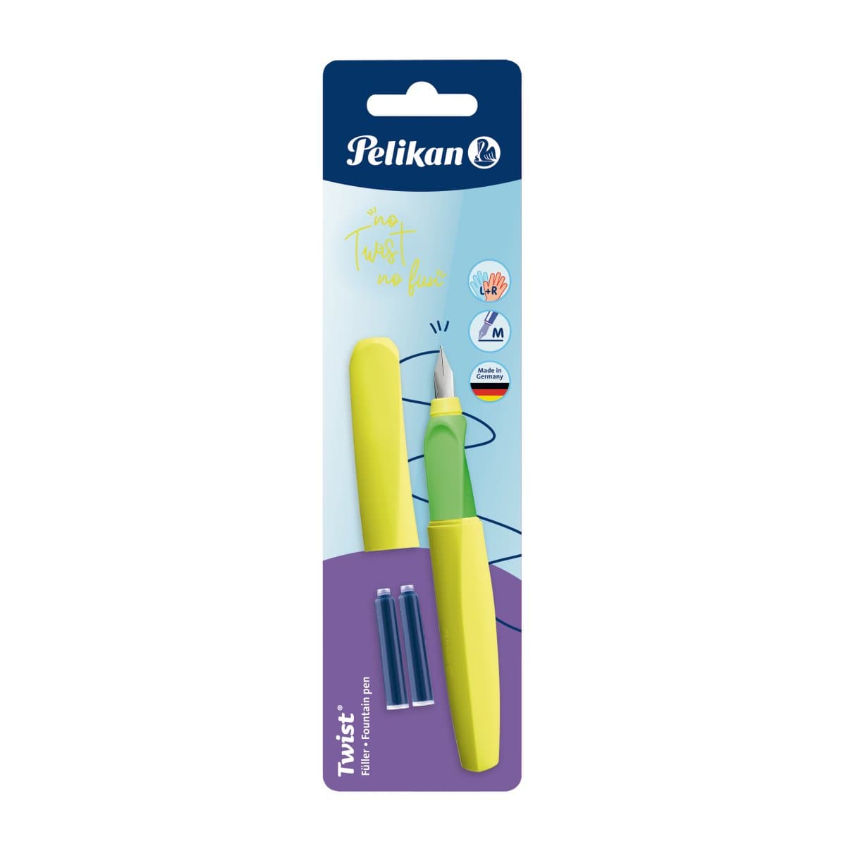 STILOU TWIST M AMBIDEXTRU 2 PATROANE GALBEN NEON BLISTER