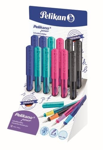 STILOU PELIKANO JUNIOR A DREPTACI 1 PATRON CULORI ASORTATE DISPLAY 12BUC