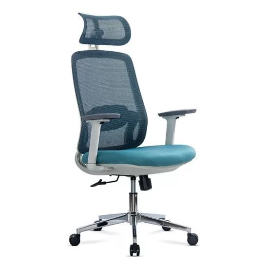 Scaun ergonomic de birou OFF 403 bleu din mesh cu brate reglabile 3D