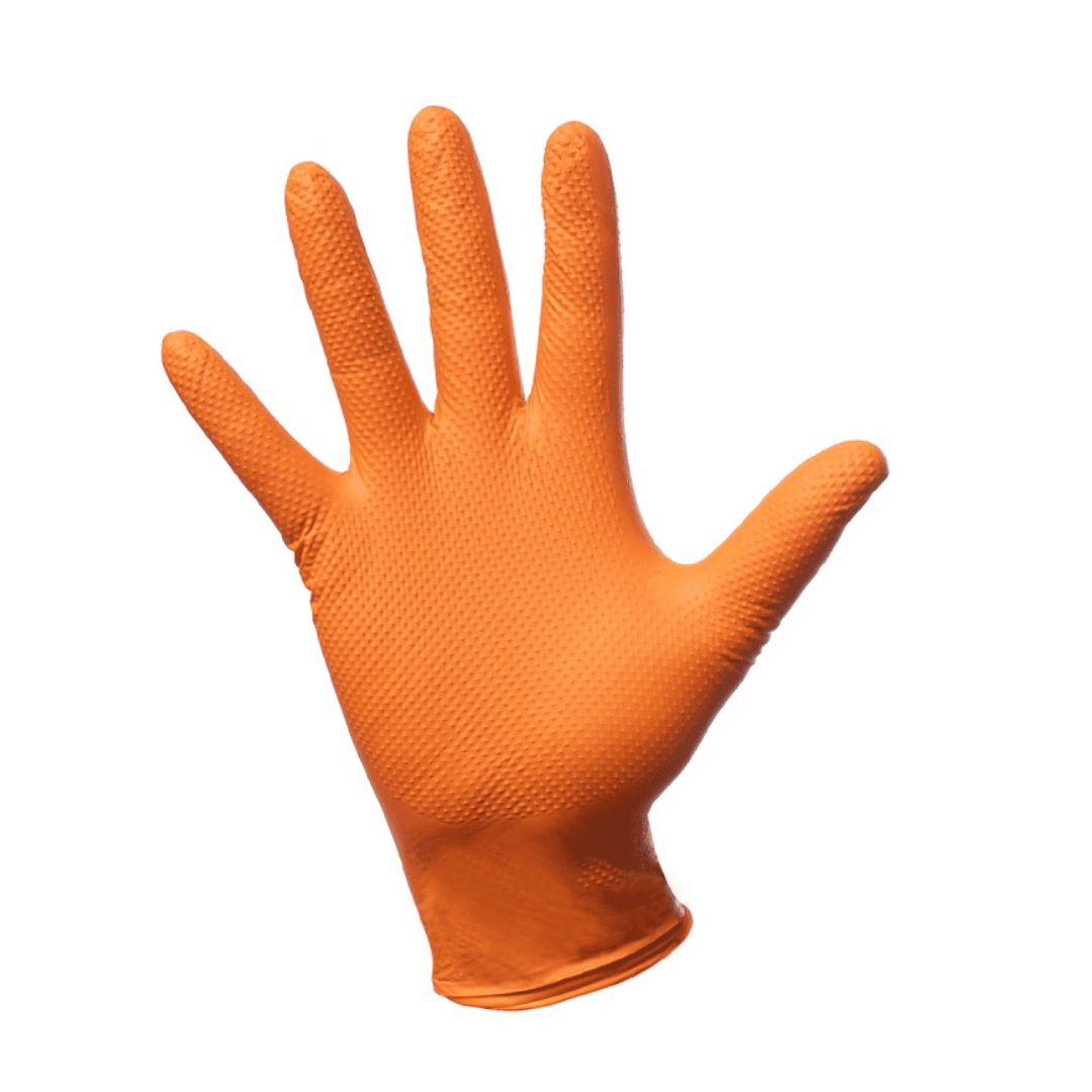 Manusi nitril EMKA, 7.0, 100 buc/cutie, pentru industria automotive - portocalii - marime M