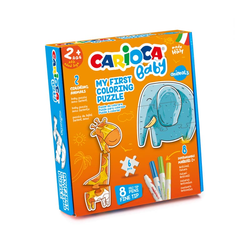 Set puzzle CARIOCA Animals, contine 8 markere lavabile
