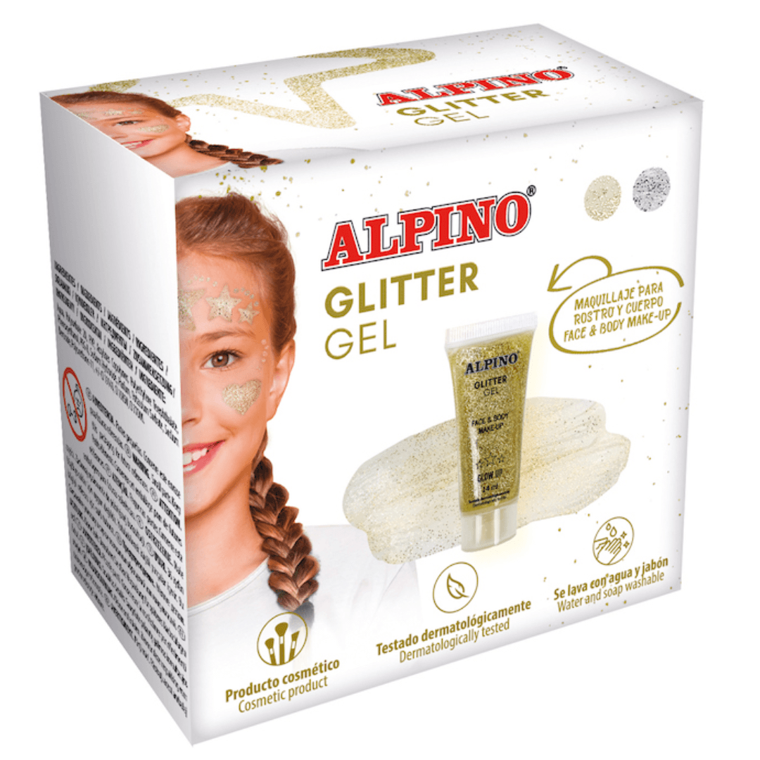 Make-up lichid, 14ml, ALPINO Glitter - auriu