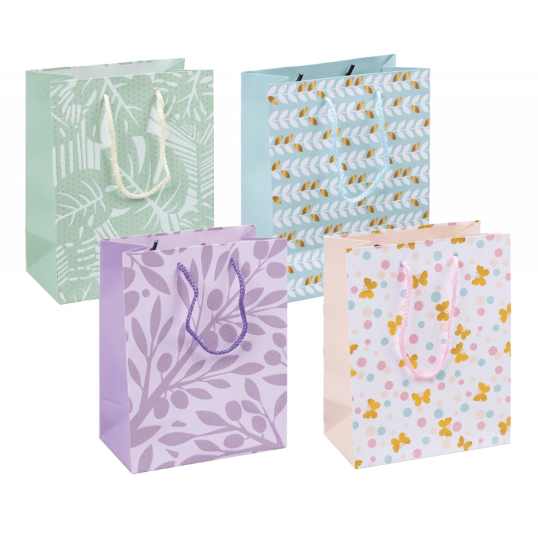 Punga cadou, carton laminat 210gsm, design divers, 18x23x10cm, DONAU Home - modele asortate
