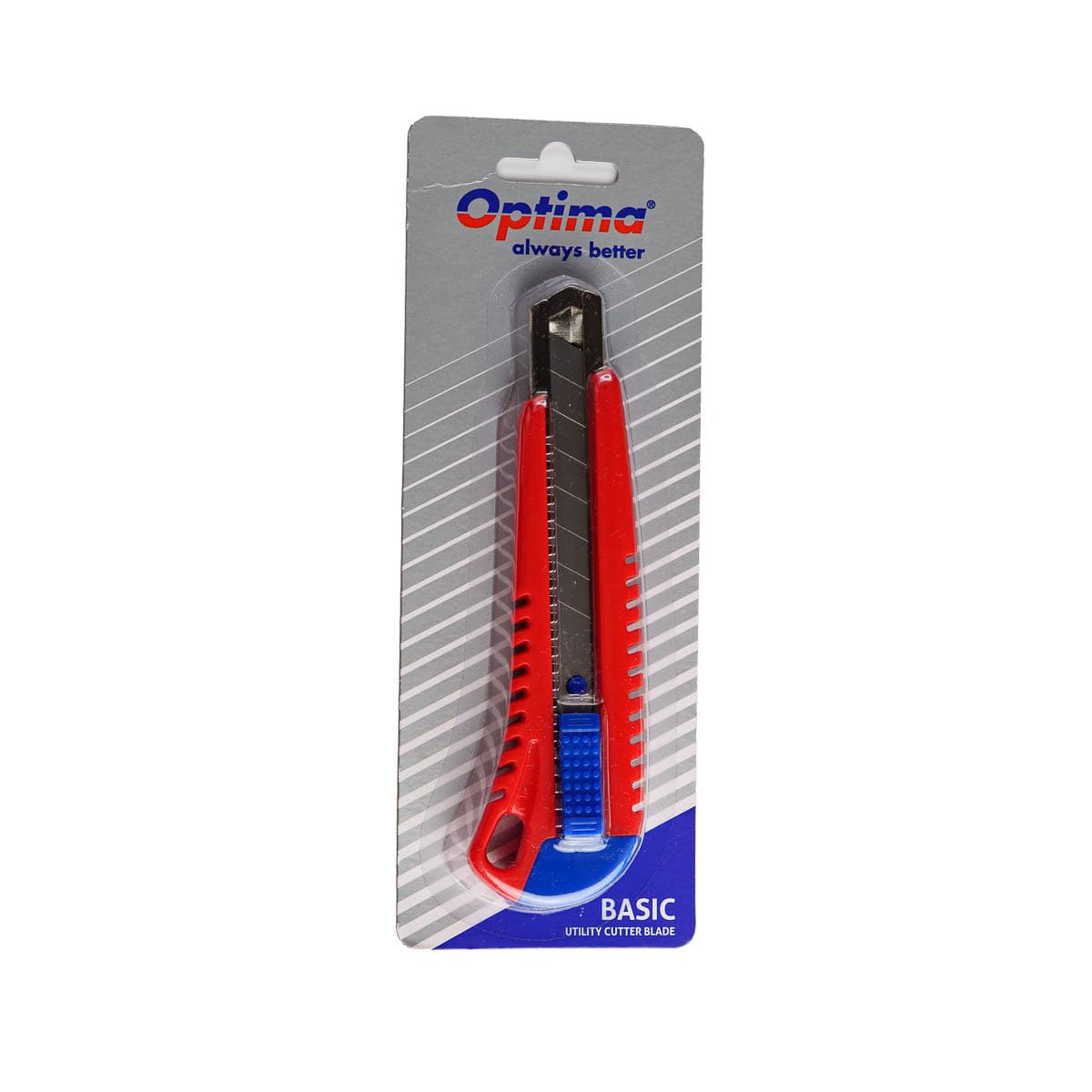 Cutter Optima Basic, lama 18mm SK7, sina metalica, ABS