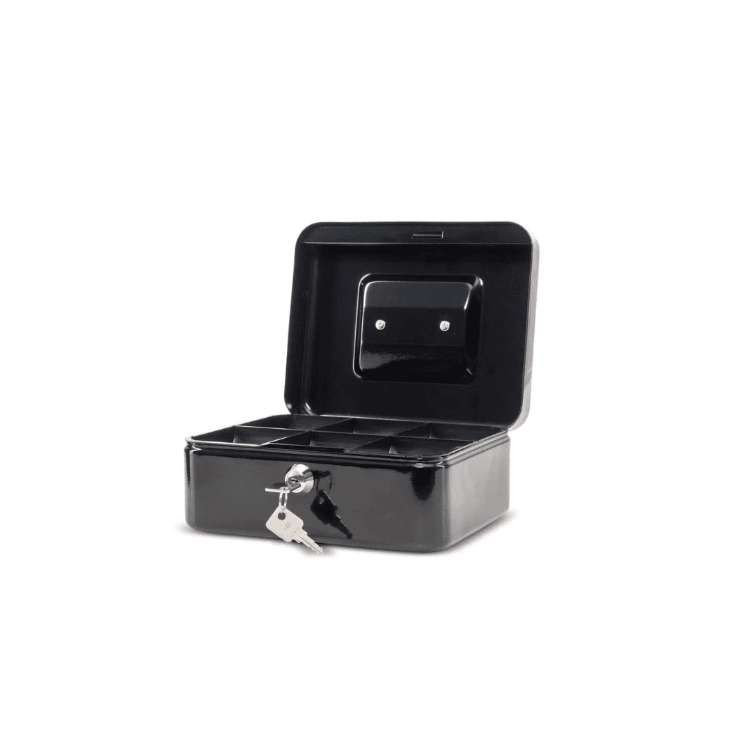 Caseta (cutie) metalica pentru bani, 200 x 170 x 90 mm, MAUL - neagra