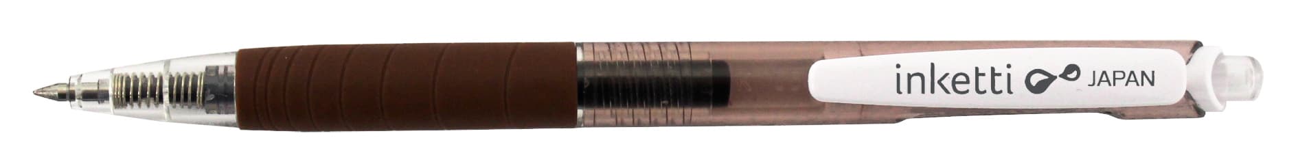 Pix cu gel PENAC Inketti, rubber grip, 0.5mm, corp maro transparent - scriere maro