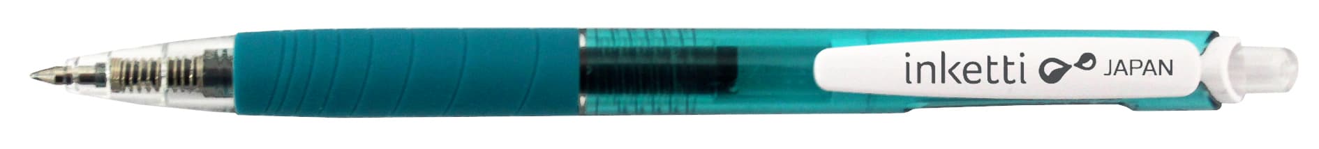 Pix cu gel PENAC Inketti, rubber grip, 0.5mm, corp turcoaz transparent - scriere turcoaz