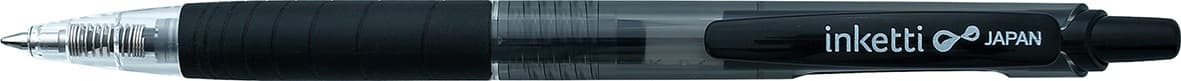 Pix cu gel PENAC Inketti, rubber grip, 0.7mm, corp negru transparent - scriere neagra