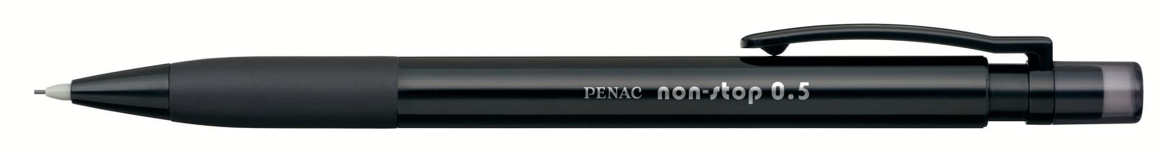 Creion mecanic PENAC Non-Stop, rubber grip, 0.5mm, varf plastic - corp negru