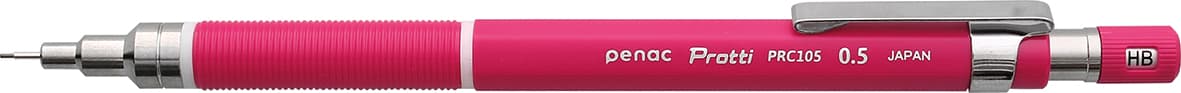 Creion mecanic profesional PENAC Protti PRC-105, 0.5mm, con metalic, varf retractabil, rosu