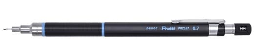 Creion mecanic profesional PENAC Protti PRC-107, 0.7mm, con metalic, varf retractabil, negru/sky blu