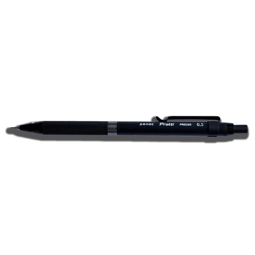 Creion mecanic profesional PENAC Protti PRD-105, 0.5mm, corp metalic, varf retractabil, negru/gri, b