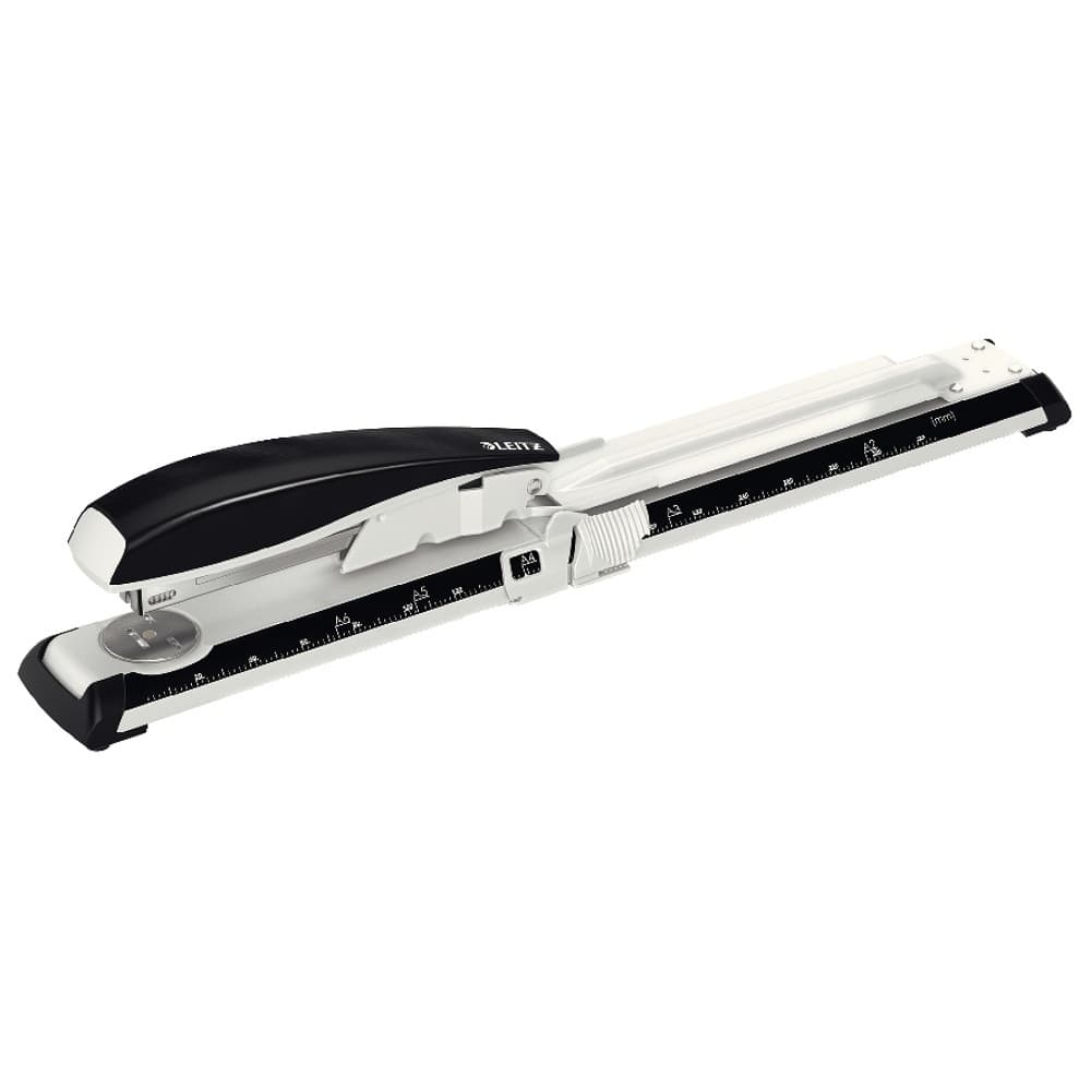 Capsator metalic LEITZ 5560 NeXXt Series cu brat lung, 40 coli, 200 capse P3 incluse, negru