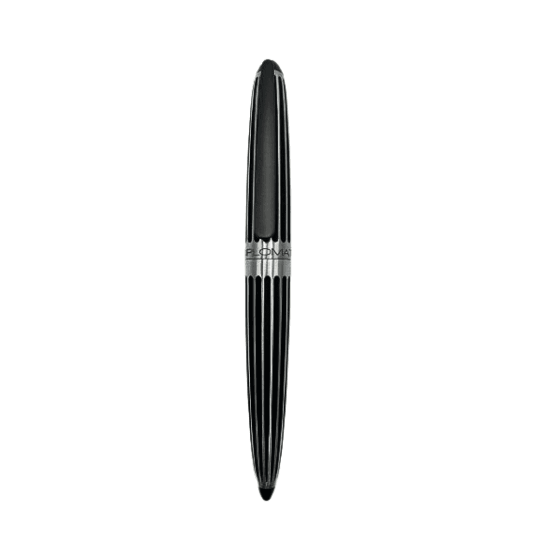 Stilou DIPLOMAT Aero, cu penita M, din otel inoxidabil - stripes black