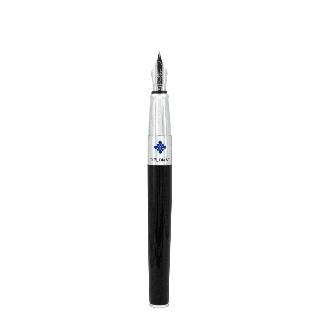 Stilou DIPLOMAT CLR, cu penita M, din otel inoxidabil - black lacquer
