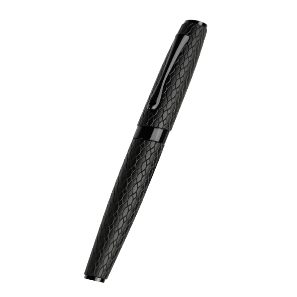 Stilou DIPLOMAT Cobra, cu penita M, din otel inoxidabil - black guilloche