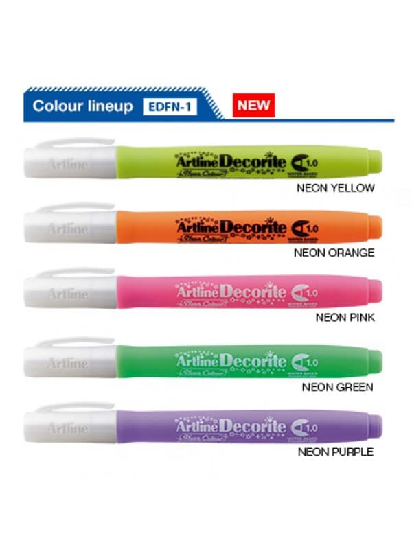 Marker ARTLINE Decorite, varf rotund 1.0mm - galben neon