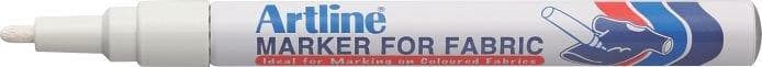Marker ARTLINE for Fabric, pentru marcat pe material textil, corp metalic, varf rotund 1.2mm - alb