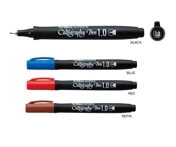 Marker ARTLINE Supreme Calligraphy, varf tesit din fetru 1.0mm - negru
