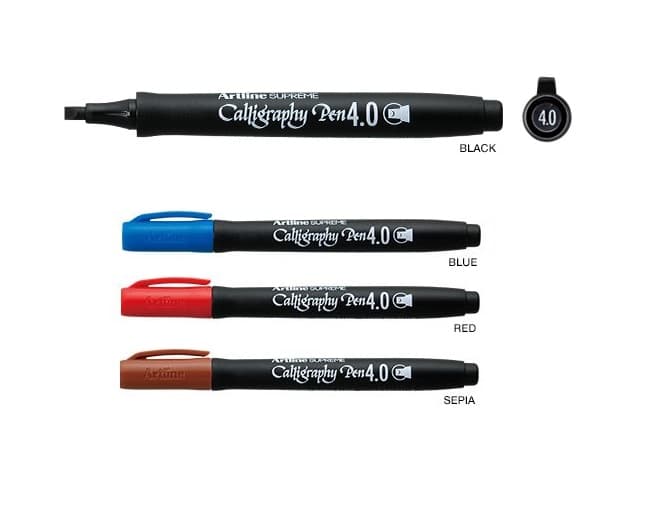Marker ARTLINE Supreme Calligraphy, varf tesit din fetru 4.0mm - negru