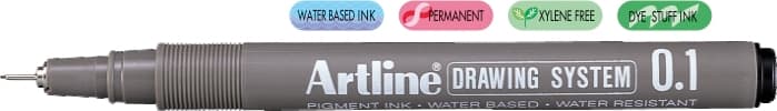 Liner pentru desen tehnic ARTLINE, varf fetru 0.1mm - negru