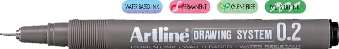 Liner pentru desen tehnic ARTLINE, varf fetru 0.2mm - negru