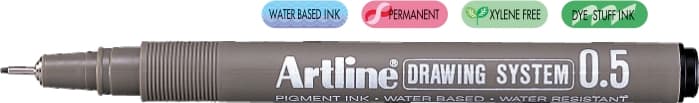 Liner pentru desen tehnic ARTLINE, varf fetru 0.5mm - negru