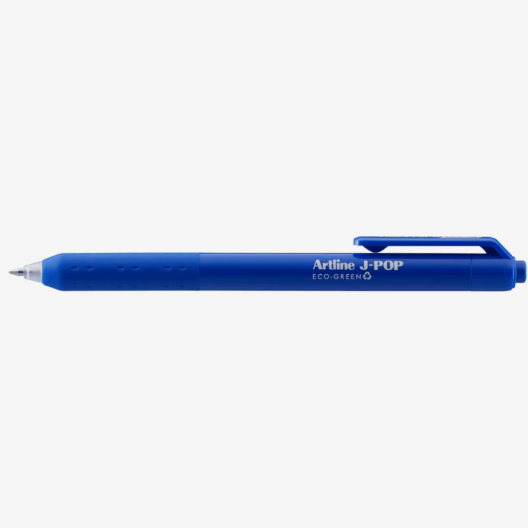 Pix cu gel ARTLINE J-Pop Eco Green, rubber grip, varf 0.7mm - albastru
