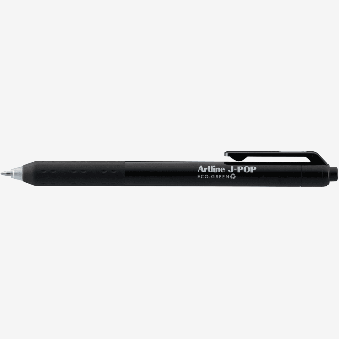 Pix cu gel ARTLINE J-Pop Eco Green, rubber grip, varf 0.7mm - negru