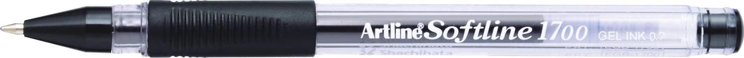 Pix cu gel ARTLINE Softline 1700, rubber grip, varf 0.7mm - negru