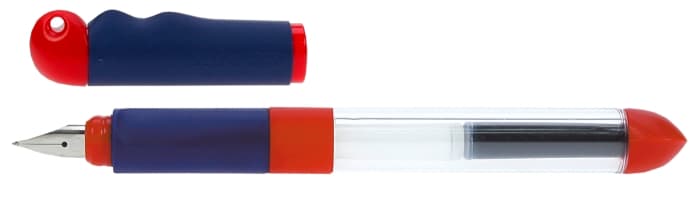 Stilou SCHNEIDER Base Kid (tip A - incepator) - corp albastru/rosu