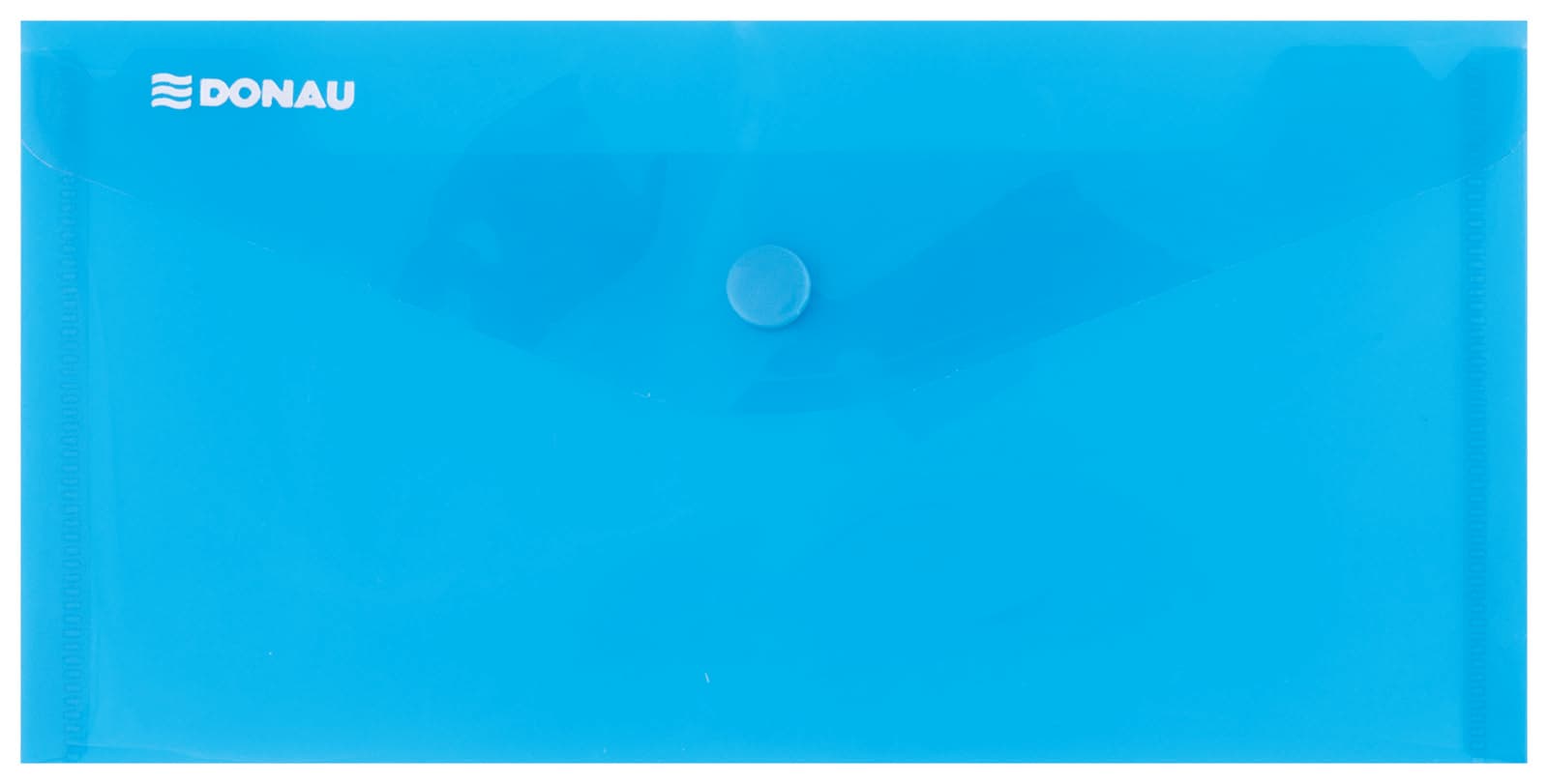 Mapa PP protectie documente DL landscape, inchidere cu capsa, 10/set, DONAU - albastru transparent