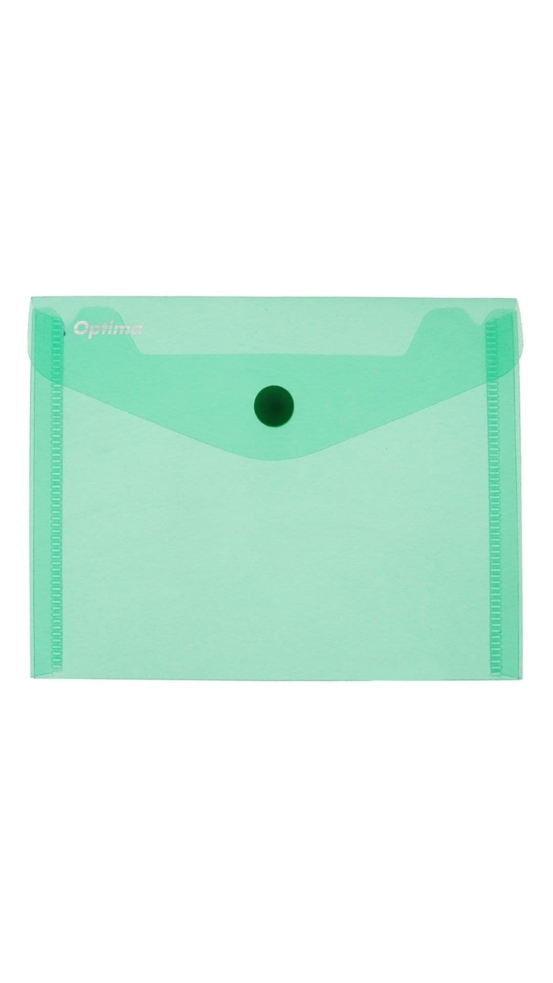 Mapa PP protectie documente A6 landscape, inchidere cu capsa, 10/set, Optima - verde transparent