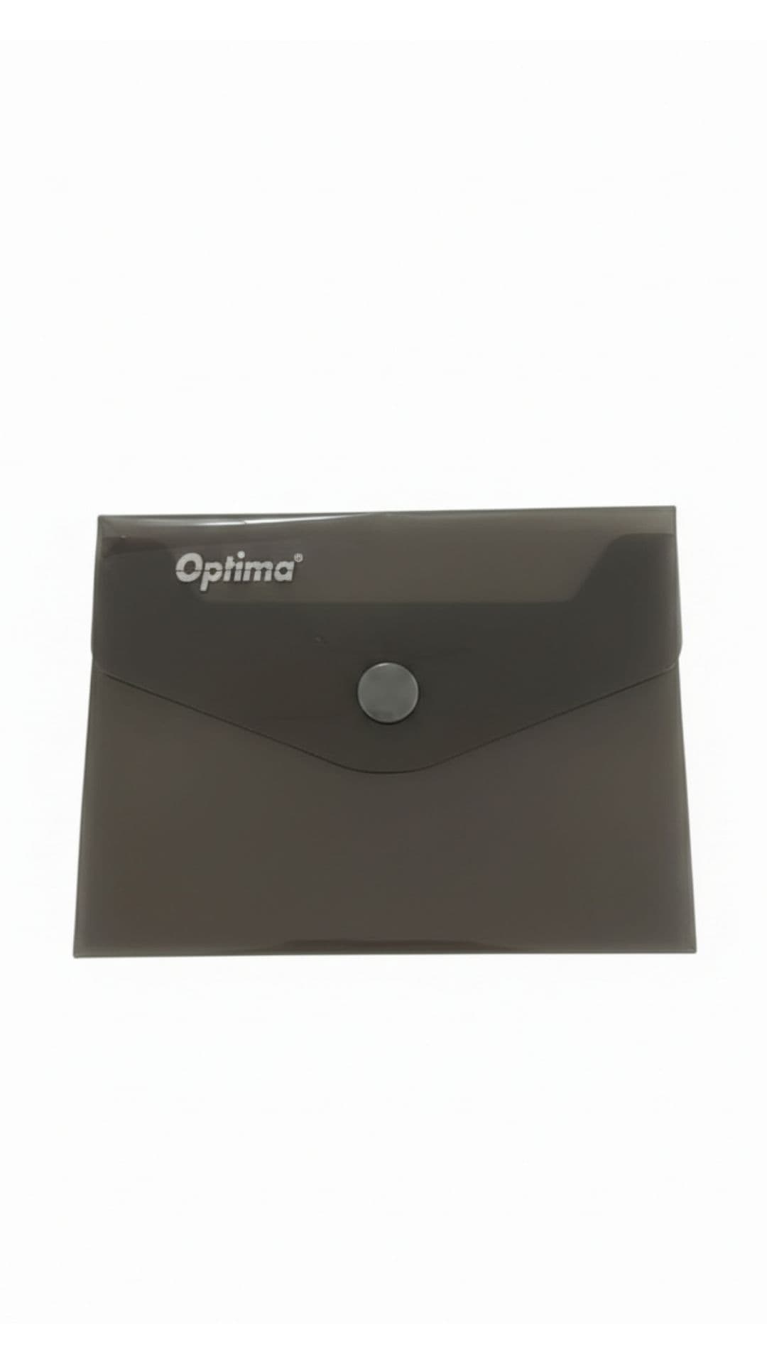 Mapa PP protectie documente A7 landscape, inchidere cu capsa, 10/set, Optima - fumuriu