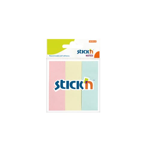 Stick notes index 76 x 25 mm, 3 x 50 file/set, Stick'n - 3 culori pastel