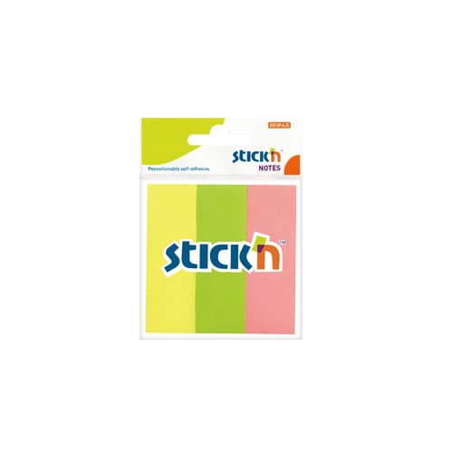 Stick notes index 76 x 25 mm, 3 x 50 file/set, Stick'n - 3 culori neon