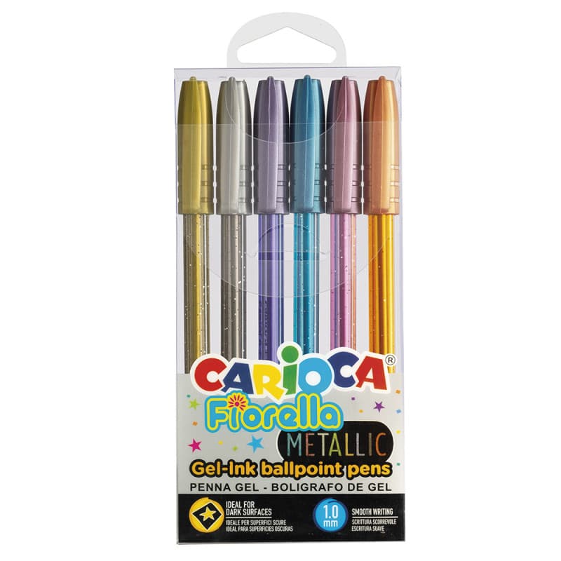 Pixuri colorate Carioca, metalizate, Fiorella - 6 buc/set