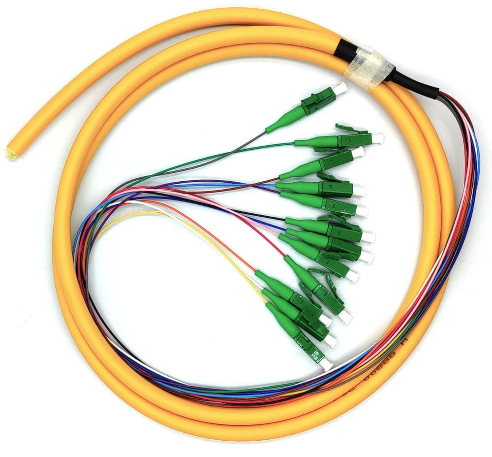 Pigtail optic Tuolima 12 fibre colorate LC/APC 900µm 1.5m