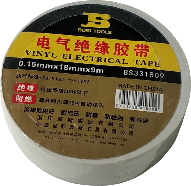 Bandă izolatoare Bosi Tools, albă, 9m (BS331809)