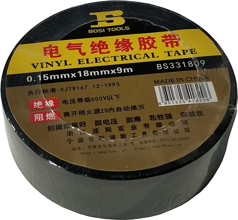 Bandă izolatoare Bosi Tools, neagră, 9 m (BS331809)
