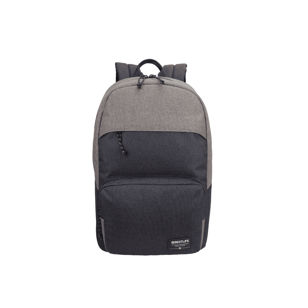 BESTLIFE Alpha Laptop Backpack - Rucsac Bleumarin/Gri cu Compartiment pentru Laptop 15.6 Inch, 46x30x20 cm