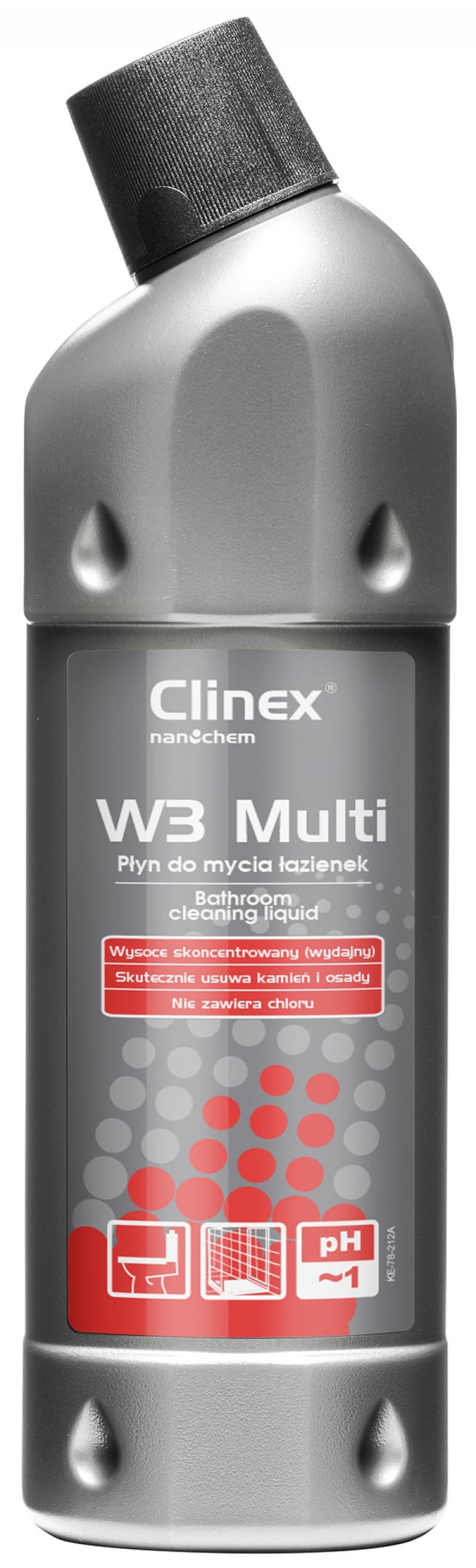 Detergent Profesional Concentrat CLINEX W3 Multi, 1 Litru - Solutie Curatare Baie, WC si Obiecte Sanitare